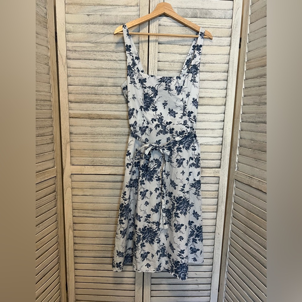 Square neck toile cotton sundress